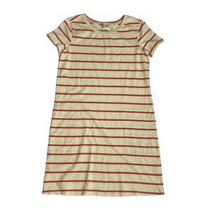 Toad & Co Red and Cream Striped Tshirt Dress Small